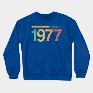 Vintage 1977 - 46th Birthday Gift - Nostalgic Birth Year Typography Crewneck Sweatshirt